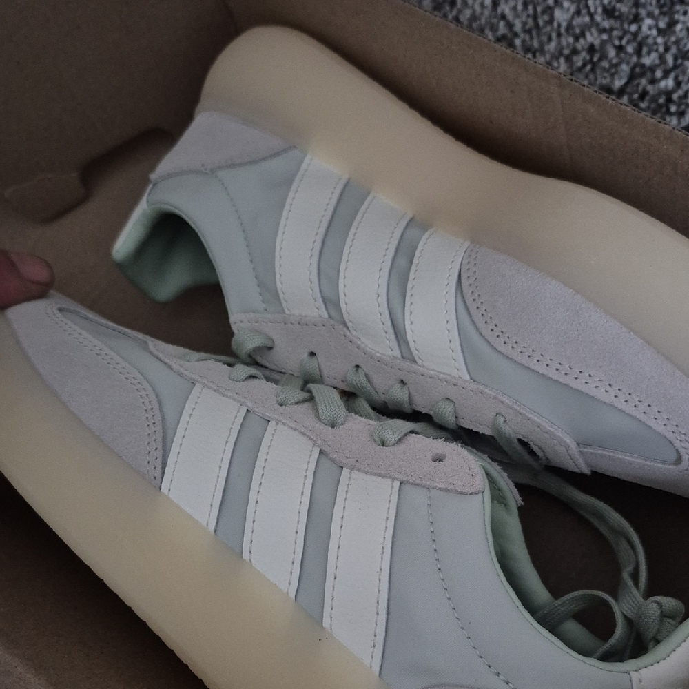 adidas Women's Light Green and Cream Retro Athletic Sneakers